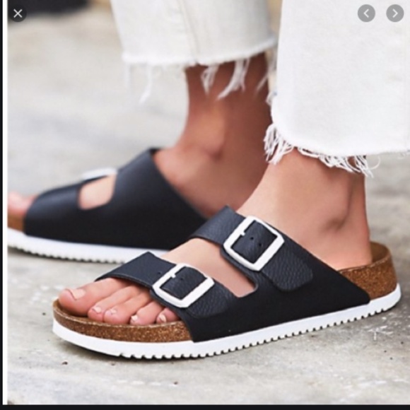 Birkenstock Shoes - Birkenstock Arizona Black Leather Sandals 37-